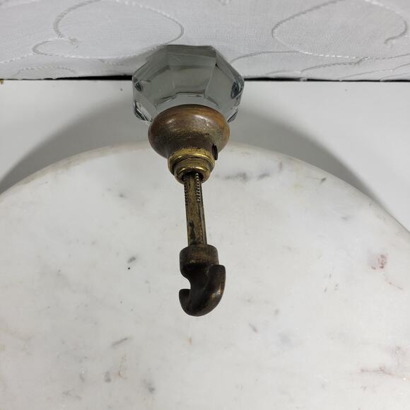 Antique 8‎ Point Crystal Door Knob 5" Interior Handle Metal and Glass Door Knob - Picture 7 of 16